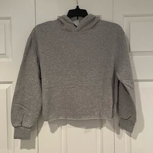cropped gray hoodie